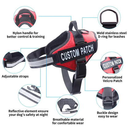 Personalized Dog Harness NO PULL Reflective Adjustable ID custom Dog Harness Vest for Small Large Dogs Outdoor Pet Supplies
