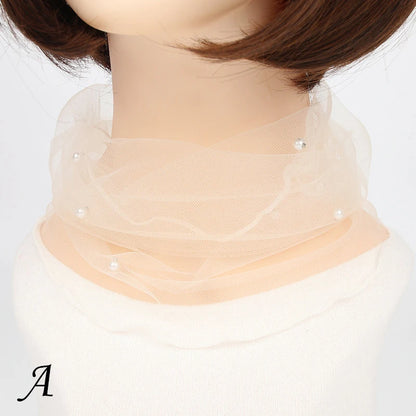 Spring Summer Chiffon Neck Collar Scarf Women Head Thin Sunscreen Variety Small Silk Anti-UV Scarf Mask Multi-Function Scarf