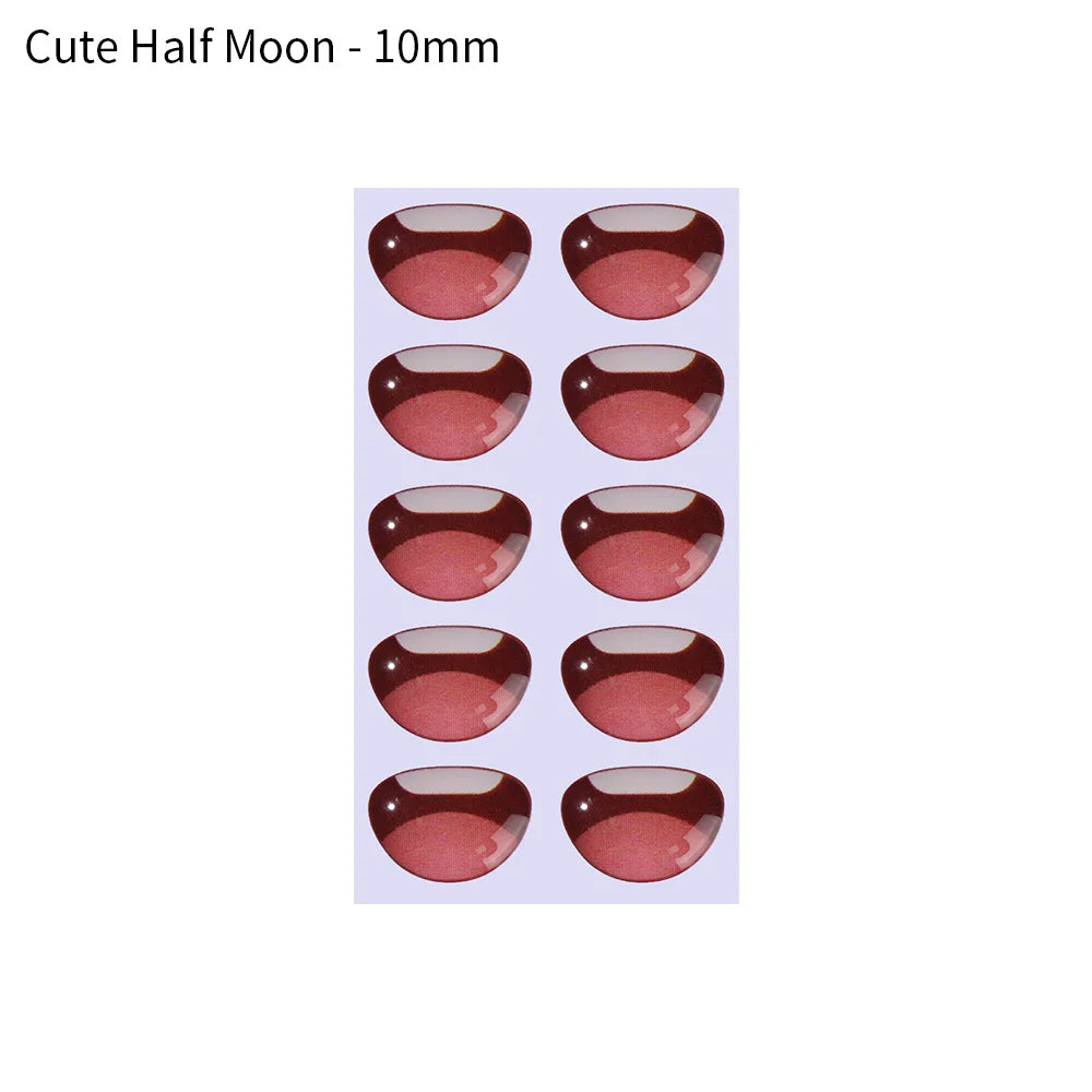 10pcs Cute Cartoon Mouth Stickers DIY Toys Doll Mouth Accessories Glass Crystal Anime Figurine Doll Face Organ Paster Decals