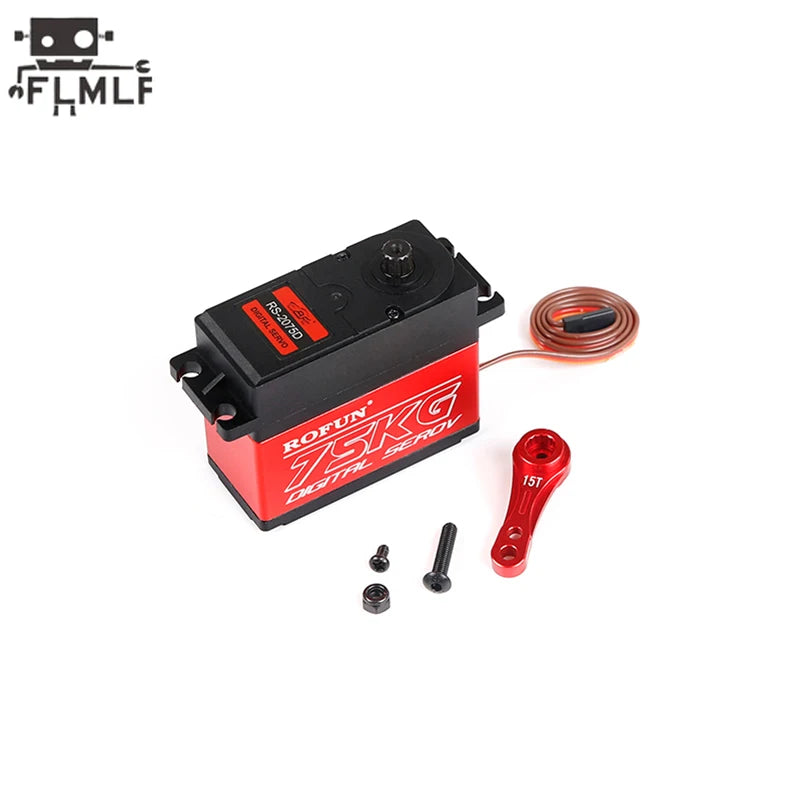 Rc Car 75KG Metal Gear Steering Servo (15T/17T Double-sided CNC Metal Servo Arm) Fit 1/5 Hpi Rofun Km Baja Losi 5ive-T DBXL FG
