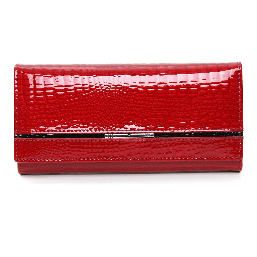 Genuine Leather Wallet Women Alligator Ladies Leather Wallet Famous Brand Real Cowhide Women Purses Long Female Clutch Bag