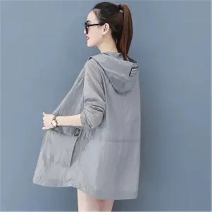 Loose Size 6XL Sun Protection Clothing Women's 2024 Summer Korean Anti-Purple Line Ultra Thin breathable Jacket Mother Top