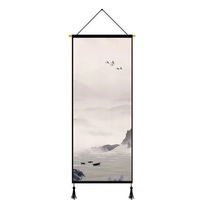 Chinese Landscape Decorative Painting Living Room Tapestry Wall Art Home Decor Canvas Poster Background Scroll Wall Paintings