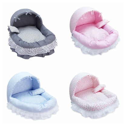 Pink Lace Dog Beds For Small Dogs With Cushion  S M L Pet Washable Puppy Animal Cat Indoor Sweet Home Yorkie Car Seat Mat Goods