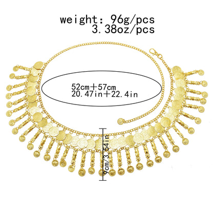 Indian Coin Belly Waist Body Chains for Women Female Gold Alloy Long Tassel Dance Dress Belt Wedding Party Metal Jewelry