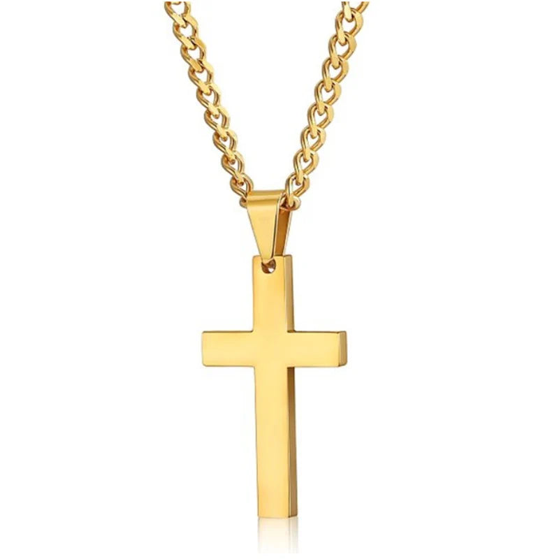 Vintage Cross Pendant Necklace Stainless Steel Necklace New Design Black Chain Pendant Necklace Men Women Necklace
