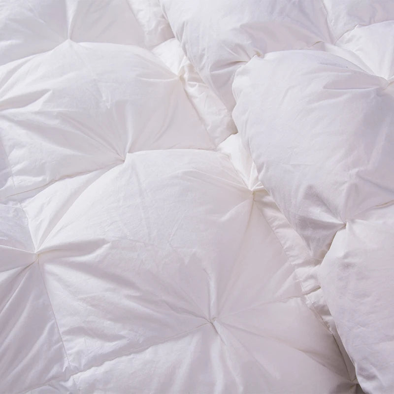 Comforter Bedding White Gray High End Natural Goose Down Alternative Quilted Comforter Duvet Insert Breathable Full/Queen size