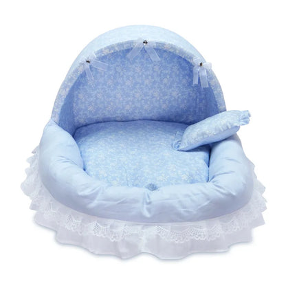 Pink Lace Dog Beds For Small Dogs With Cushion  S M L Pet Washable Puppy Animal Cat Indoor Sweet Home Yorkie Car Seat Mat Goods