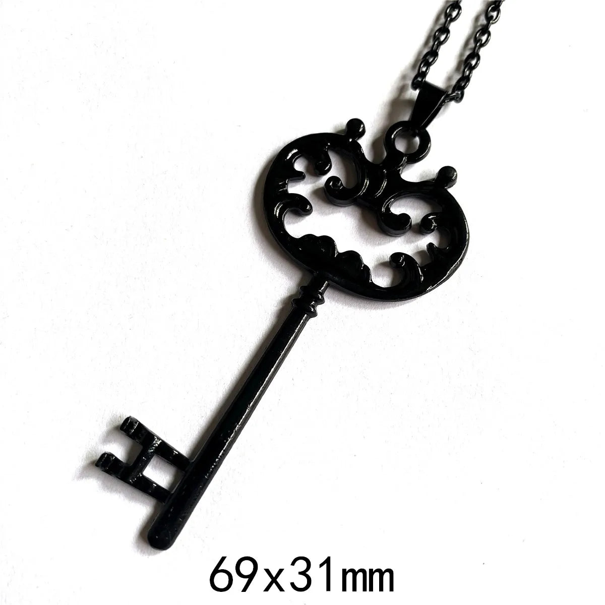 Key Necklace - Black Copper Antique Vintage Key Necklace - Key Necklace