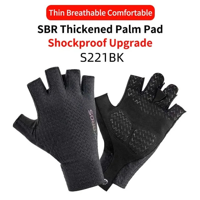 ROCKBROS Cycling Gloves Breathable Shockproof Bike Gloves Summer Half Finger Gloves MTB Mountain Bicycle Gloves Sports Gloves