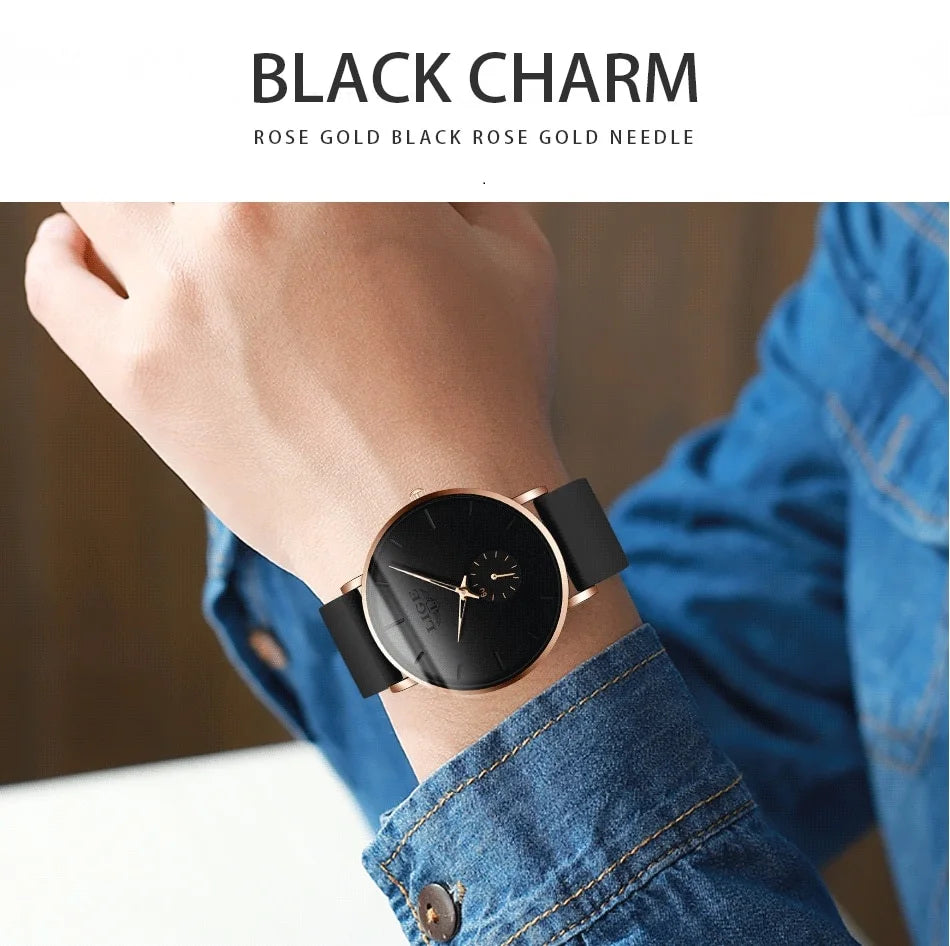 LIGE  LG10006 40mm Fashion Simple Watch for Men Women Analog Quartz Wrist Watches Silicone Waterproof Watches Sports Watches