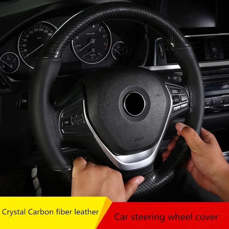Steering Cover 38cm Soft Anti Slip DIY Hand Sewing Wear-resistant Car Steering-Wheel Braid With Needles Thread