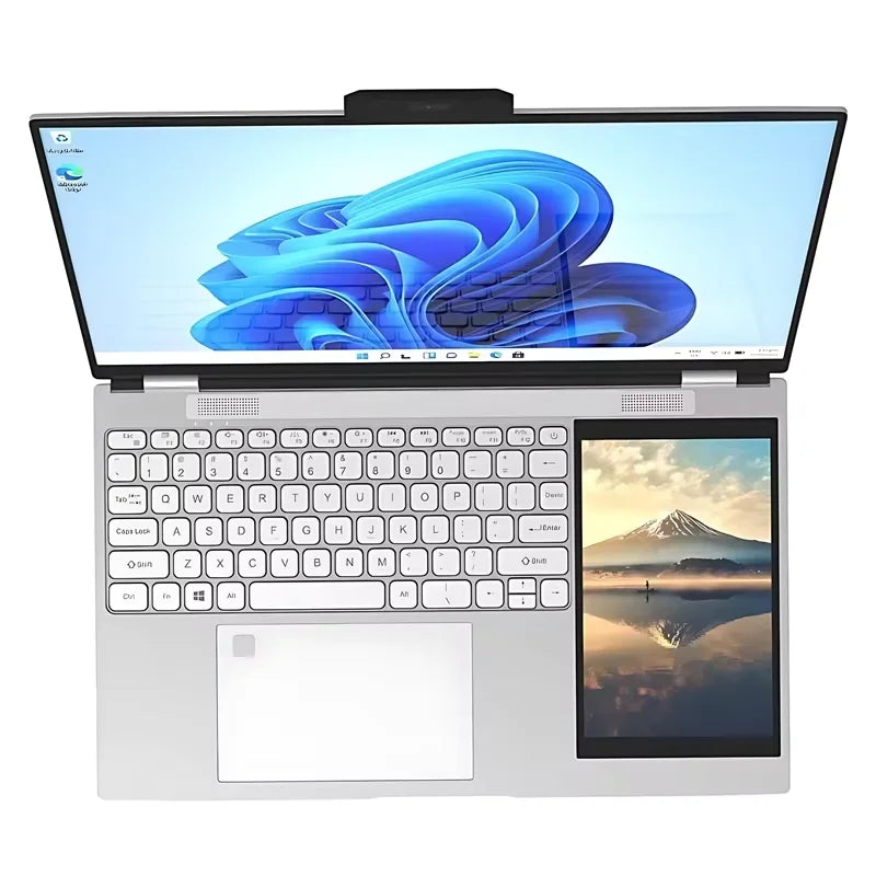 2026 New High Configuration Business Laptop 15.6" + 7" Touch Dual Screen 16GB 1TB SSD Intel Celeron Win 10/11