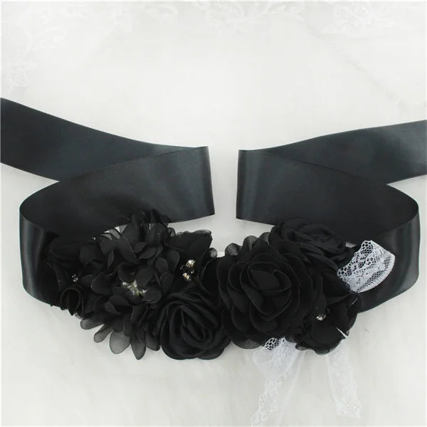 Wedding Accessories Bridal Wedding Belts Bridesmaid Sash Floral Belt Satin Flower Sash Woman Girl Sash Belt Wedding Sashes belt