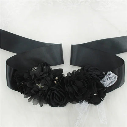 Wedding Accessories Bridal Wedding Belts Bridesmaid Sash Floral Belt Satin Flower Sash Woman Girl Sash Belt Wedding Sashes belt
