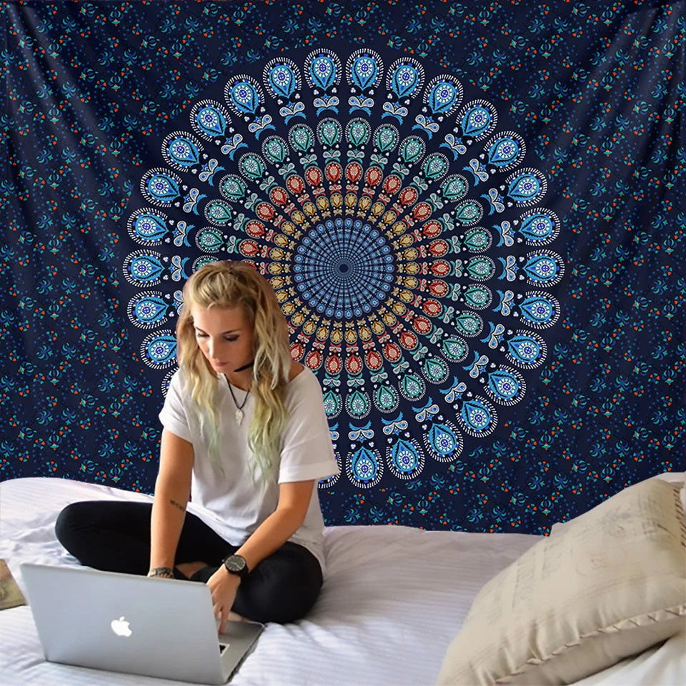 Mandala Tapestry Beach Yoga Mat Bedspread Table Cloth Hot New Decorative Wall Hanging Bohemia Indian Hippie Home 210x148cm