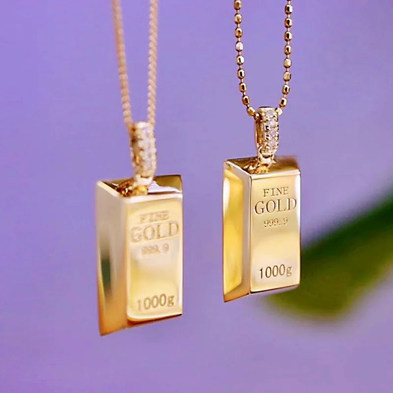 Fine Soild 18K Gold Filled Pendant Charm Wedding Pendants Necklace For Women Bridal Party Choker Jewelry