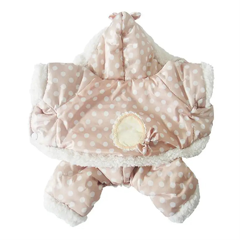 Dot Pattern Pet Dog Clothes Winter Warm Dog Windproof Coat Thickness Pet Clothing Costume Jumpsuit Hoodies Jacket Pet Supplies