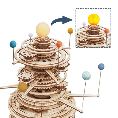 Robotime Rokr DIY Assemble Toys ST001 Mechanical Orrery Model Kit 3D Wooden Puzzles for Dropshipping