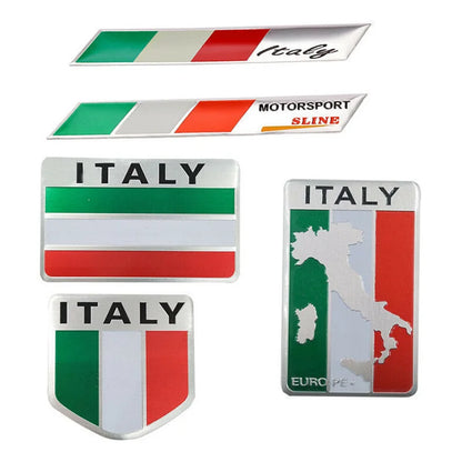 Aluminum 3D Metal ITALY Italian Flag Sticker Emblem Badge Decal Car Decorate