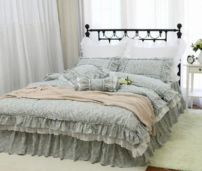 Luxury King Size Bedding Set Romantic Lace Ruffle Duvet Cover Wedding Bed Cover Set Bedroom Set Queen Comforter Bedding Sets