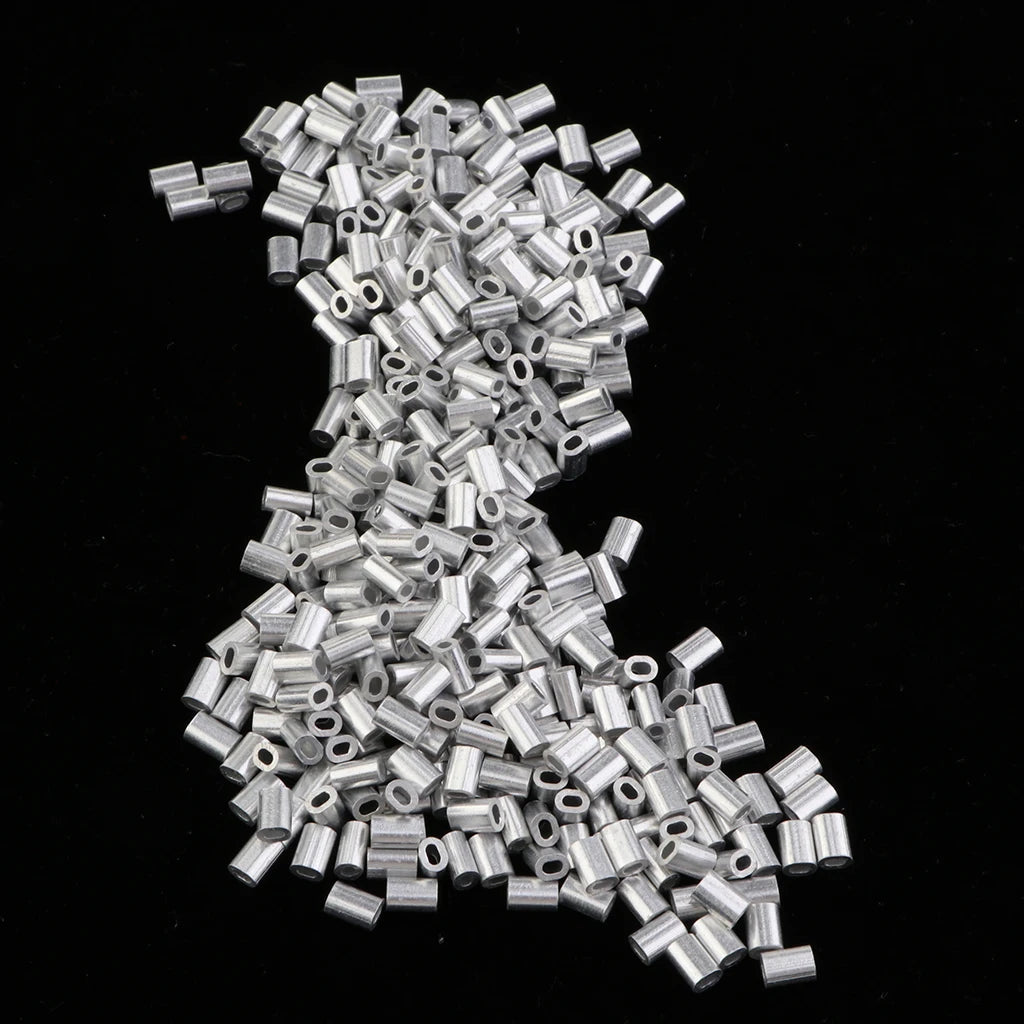 1000Pcs Fishing Double Barrel Aluminium Crimp Sleeves Tube DIY Accessories