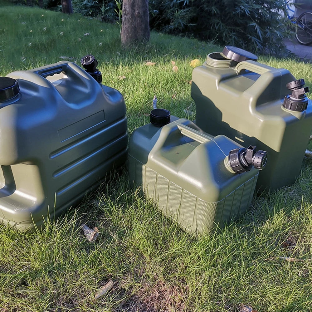 Desert&Fox Water Container with Spigot 10L/18L/25L PE Water Storage Carrier Portable Green Bucket for Camping Hiking Picnic