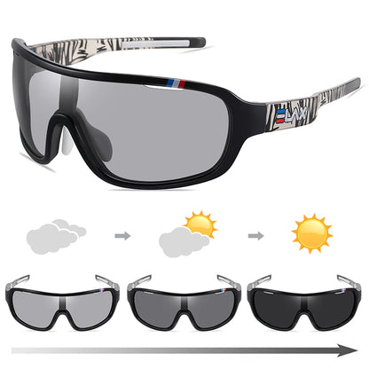 ELAX BRAND Polarized Photochromic UV400 Outdoor Road Cycling Eyewear Sports Cycling Sunglasses Men Women Bike Bicycle Glasses