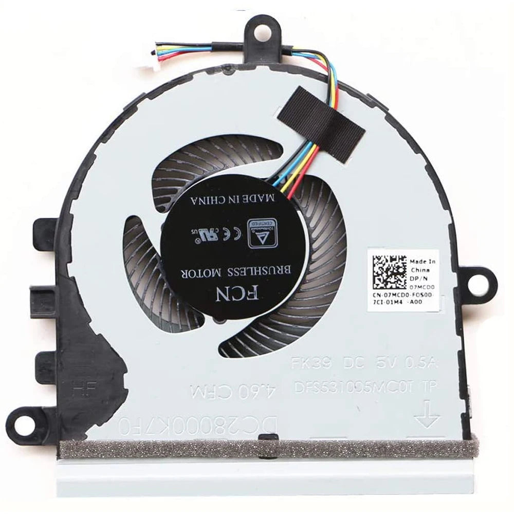 07MCD0 Laptop CPU Cooling Fan Cooler for Dell Inspiron 15 5570 5575 3583 3584 3585 5593 3533 P75F 7MCD0 DC28000K7F0 PB7806S05HN2