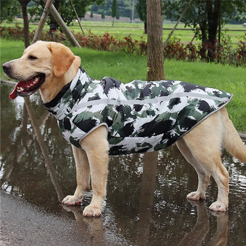 Large Pet Dog Clothes Winter Warm Pet Vest Jacket Waterproof Dog Coat Clothes For Large Dog Bulldog Golden Labrador Clothing