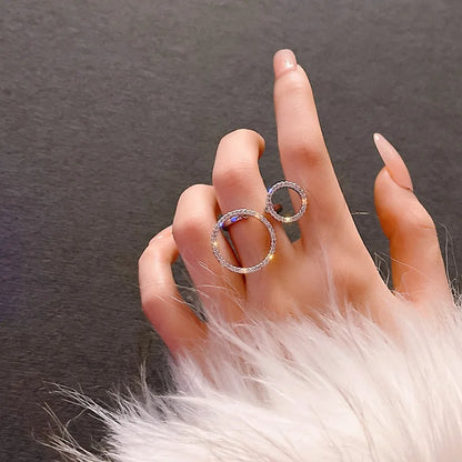 Simple Delicate Small And Big Round Circle Rings For Women New Fashion Jewelry Resizable Bijoux