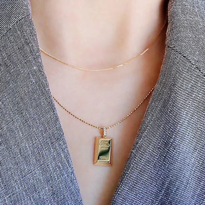 Fine Soild 18K Gold Filled Pendant Charm Wedding Pendants Necklace For Women Bridal Party Choker Jewelry