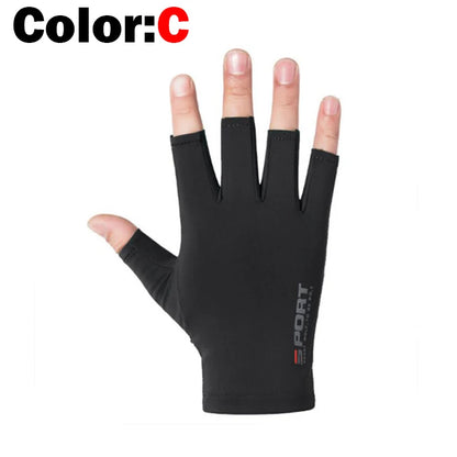 1pair Fishing Gloves Men And Women Half Fingers Ice silk Gloves Outdoor Gloves Summer Sunscreen Non-slip Gloves Sunscreen Gloves
