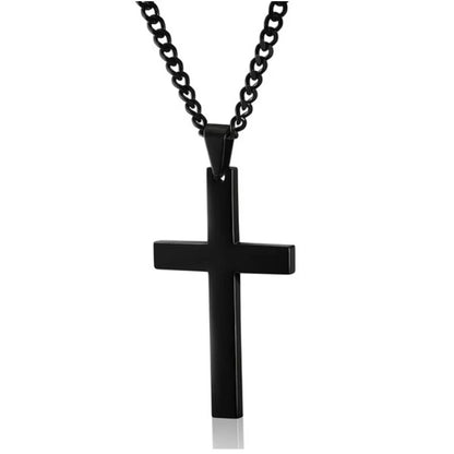 Vintage Cross Pendant Necklace Stainless Steel Necklace New Design Black Chain Pendant Necklace Men Women Necklace