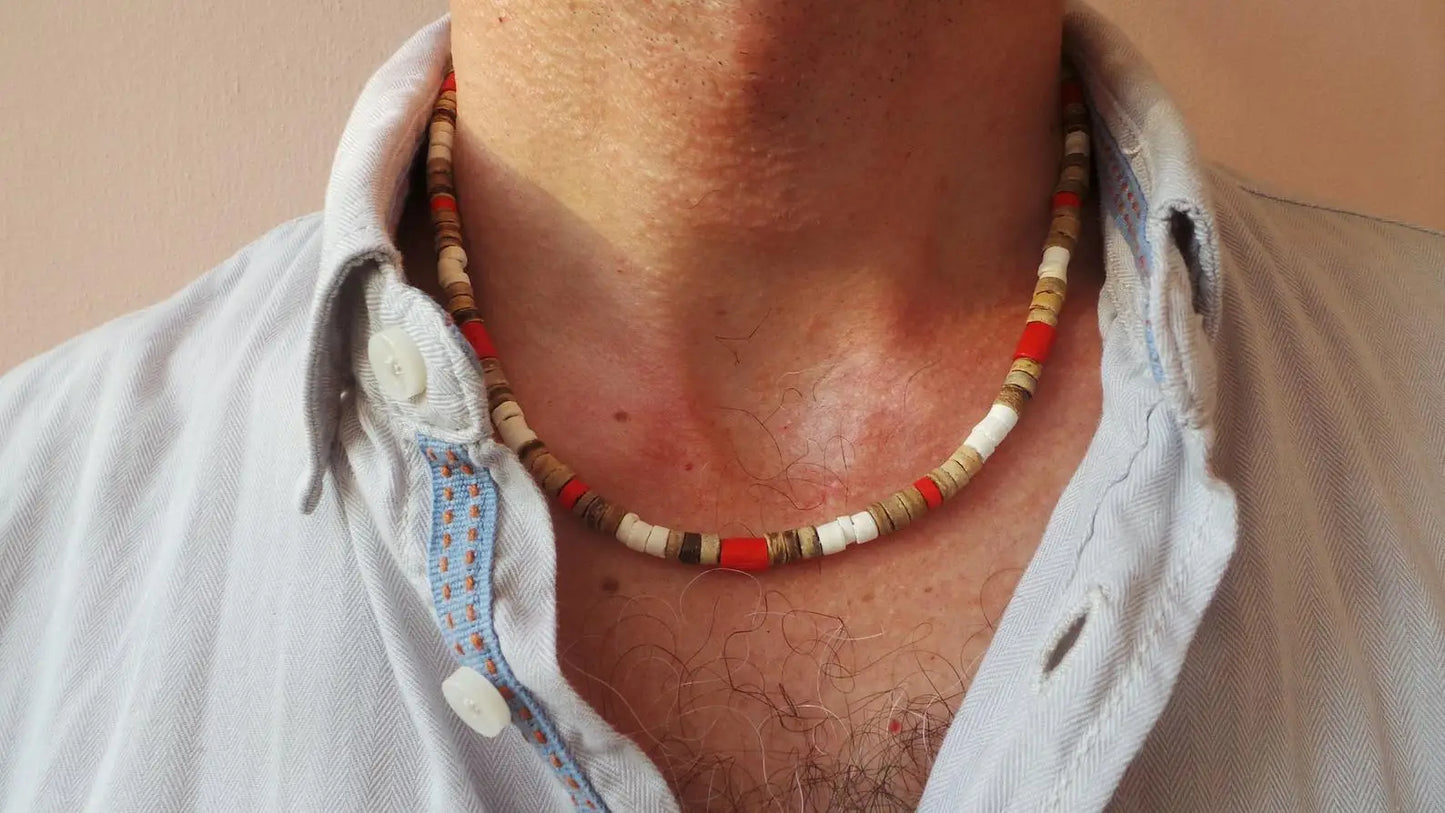 Mens Beaded necklace Necklace African Necklace Surfer necklace Mens necklace