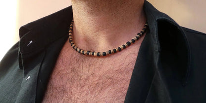 African Necklace Beaded necklace lava stone diffuser necklace Surfer necklace Mens coconut necklace