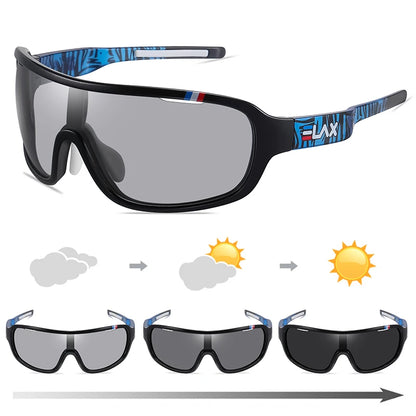 ELAX BRAND Polarized Photochromic UV400 Outdoor Road Cycling Eyewear Sports Cycling Sunglasses Men Women Bike Bicycle Glasses
