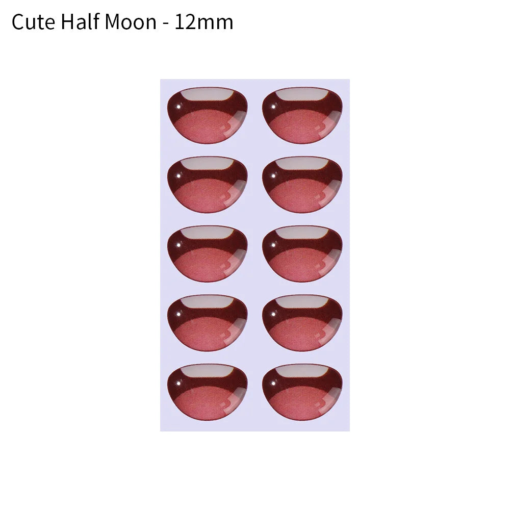 10pcs Cute Cartoon Mouth Stickers DIY Toys Doll Mouth Accessories Glass Crystal Anime Figurine Doll Face Organ Paster Decals