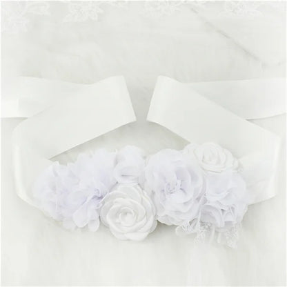 Wedding Accessories Bridal Wedding Belts Bridesmaid Sash Floral Belt Satin Flower Sash Woman Girl Sash Belt Wedding Sashes belt