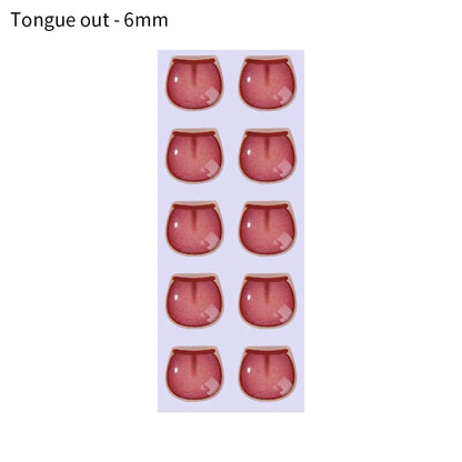 10pcs Cute Cartoon Mouth Stickers DIY Toys Doll Mouth Accessories Glass Crystal Anime Figurine Doll Face Organ Paster Decals