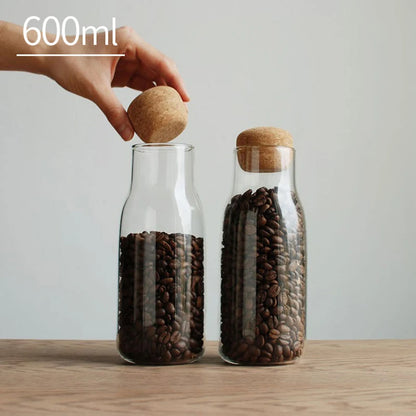 Glass seal jar transparent  coffee storage jar cork household glass tea Kitchen jar Glass sealed tank glass food storage jars