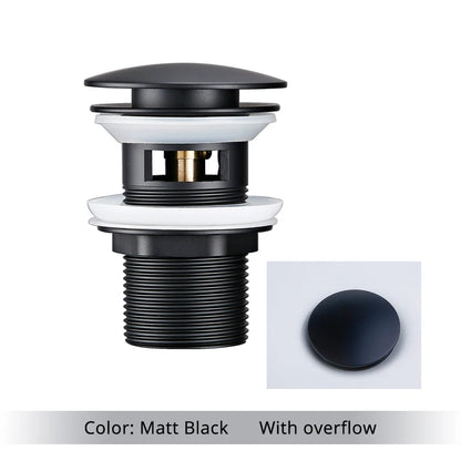 Pop up Drain Button Bathroom Sink Plug Black Gold Rose Siphon Waste Stopper Wash Basin Faucet Accessory for Kitchen Or Bath