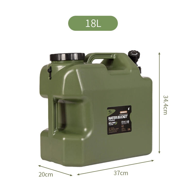Desert&Fox Water Container with Spigot 10L/18L/25L PE Water Storage Carrier Portable Green Bucket for Camping Hiking Picnic