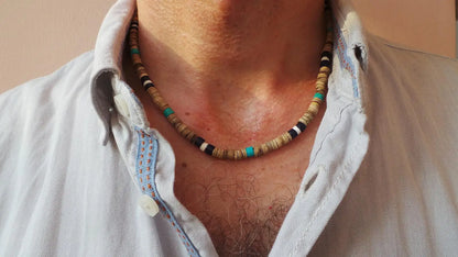 Mens Beaded necklace Necklace African Necklace Surfer necklace Mens necklace