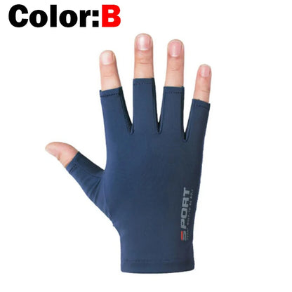 1pair Fishing Gloves Men And Women Half Fingers Ice silk Gloves Outdoor Gloves Summer Sunscreen Non-slip Gloves Sunscreen Gloves