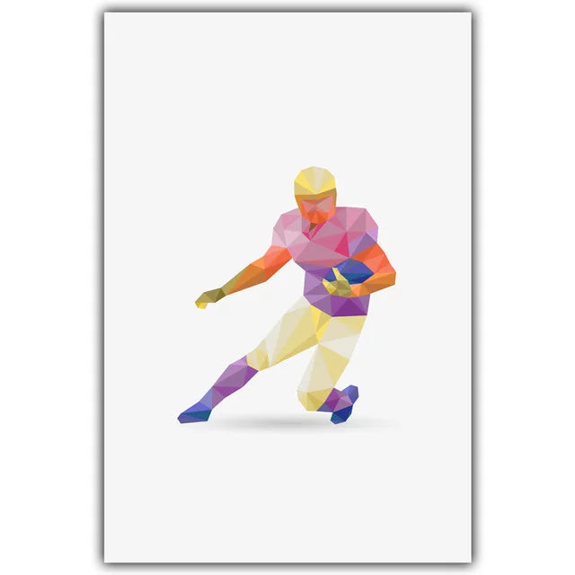 Decorative Canvas Painting Poster Geometric Athlete Wall Art Picture Home Decor