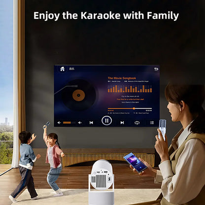 HY300 Pro KTV Android 1280*720P Video Projector, 160 ANSI Lumens 1.09:1 Throe Ratio Home Theater Karaoke BT Speakers Projector