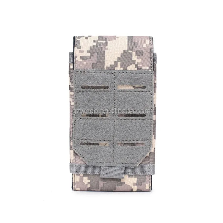 Laser Cut Tactical Molle Cell Phone Pouch, Universal EDC Carry Heavy Duty Loop Mobile Phone Belt Holster Cover Molle Small Pouch