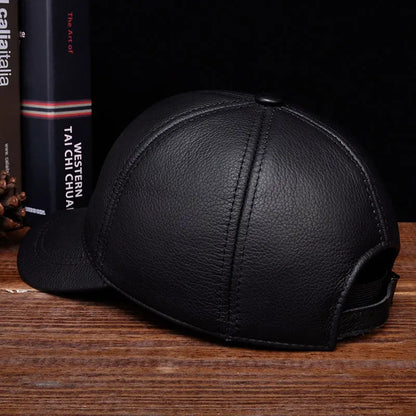 HL130 2021 Men's Genuine Leather Baseball Cap Hat Brand New Style Spring Brand New Style Winter Russian Warm One Fur Caps Hats