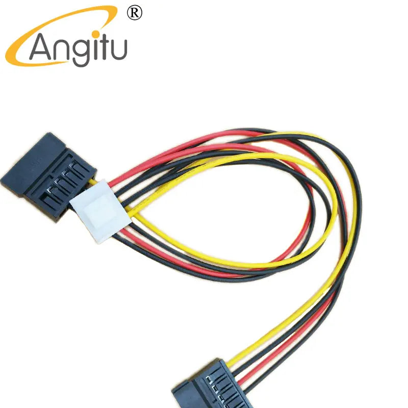 Angitu Hikvison Video Sata Power Adapter 4pin to Sata Female/2*sata 15 Pin HDD Cables Hikvision DAHUA Mini VCR IP Camera CCTV